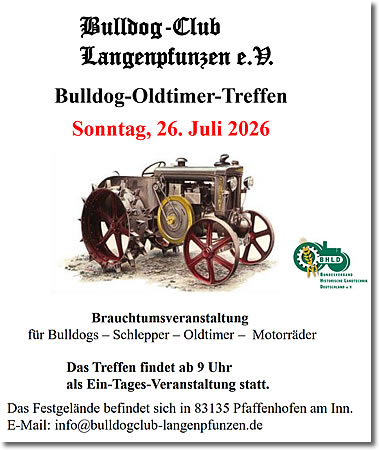 Bulldog-Oltimer Treffen - 2026 - Bulldog-Club Langenpfunzen e.V. Bulldog-Club Langenpfunzen e.V.